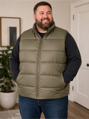 tentree Men's PrimaLoft Insulated Puffer Vest Olive Green Waterproof 2XL NWT